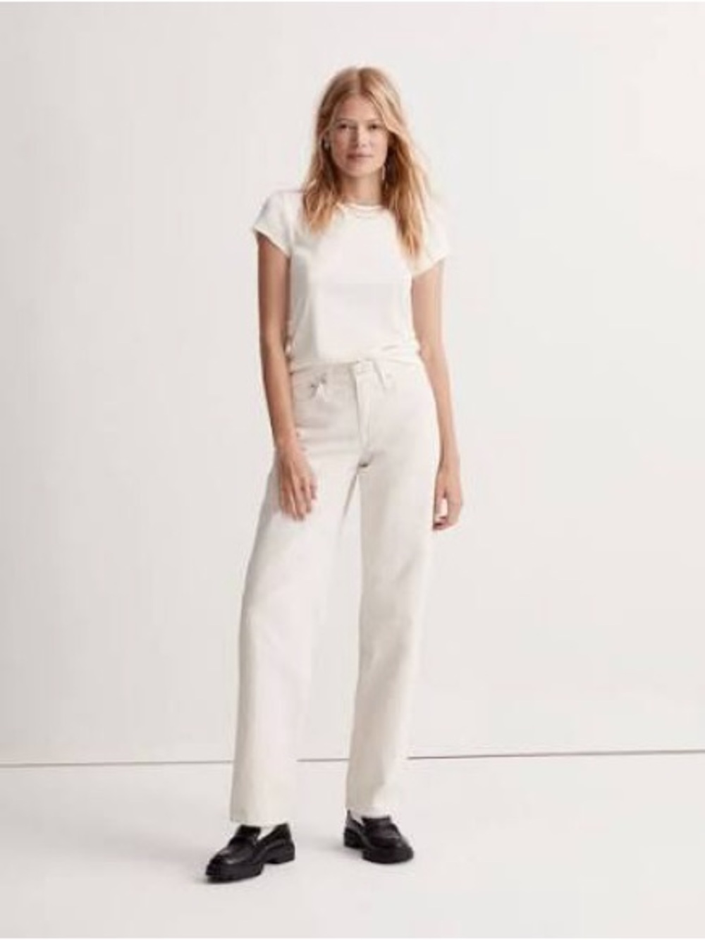 Madewell Relaxed Fit Jeans in Cream Size 31x30